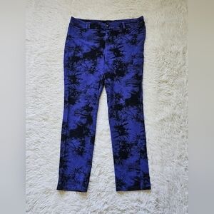 Lane Bryant purple black tie-dye stretchy pants‎ size 14